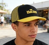 Topi Baseball Vintage Street Style Twill 6 Panel Unisex Patchwork Printing Bahan Katun Bernapas Model Flat Bill Trucker Hat Snapback