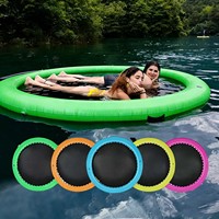 Plateforme de bain solaire ronde bleue personnalisée en usine, hamac aquatique gonflable en PVC haute résistance pour l'extérieur