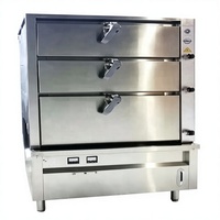 Armoire vapeur compacte à trois portes pour la restauration mobile et les stands de service alimentaire temporaires