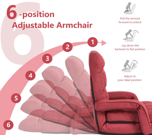 Tumbona multifuncional, sillón <span class=keywords><strong>plegable</strong></span> multiusos, tumbona con 6 posiciones ajustables para sala de estar - Product Image 4