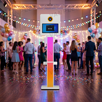 Фотобудка-киоск с сенсорным экраном 15,6 дюйма, RGB-подсветкой, металлическим корпусом авиационного класса, мгновенной печатью, напрямую от производителя