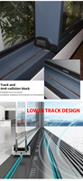 Eloyd Panoramic Estados Unidos Ventanas de vidrio de aluminio A prueba de huracanes Deslizante Marco de aluminio roto térmicamente para exterior