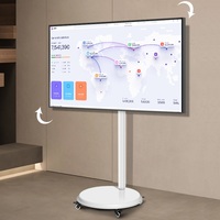 HILLPORT monitor layar TV troli 24 ~ 43 inci, layar monitor putih angkat beban, dudukan troli LED LCD Tinggi Rendah TV Mesa 24 ~ 43 inci