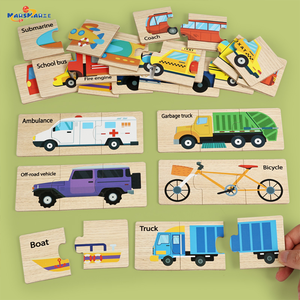 Obral besar mainan matematika pendidikan Puzzle pasangan pencerahan papan makanan hewan kayu anak-anak untuk anak-anak 2 sampai 4 tahun - Product Image 4