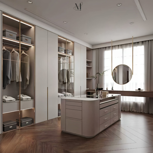 Ensemble de chambre complet Xichu blanc de luxe avec armoire double, miroir, tiroirs et porte-manteau – Mobilier de dressing - Product Image 1