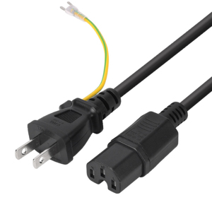 Cable de alimentación de CA de enchufe japonés para <span class=keywords><strong>monitor</strong></span> de ordenador, cable de alimentación de Japón, enchufe de 2 pines planos - Product Image 1