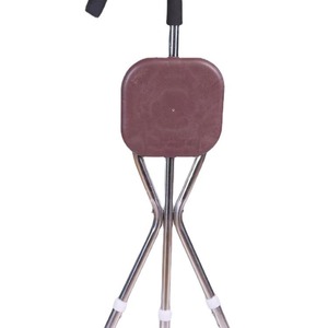 Adjustable Stainless Steel Three <b>Legged</b> Cane Chair With Rubber Tips For Elderly Outdoor Use - Product Image 2