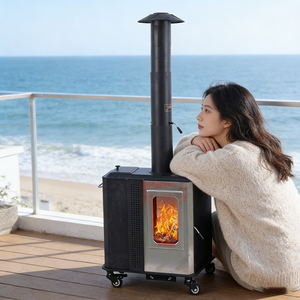Chauffage à granulés portable multi-usage, poêle à granulés extérieur en acier inoxydable antirouille, outil <span class=keywords><strong>de</strong></span> chauffage pratique pour jardin, patio et cour. - Product Image 1
