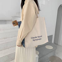 Sac fourre-tout à bandoulière pour femme, style Instagram, grande capacité, pour le shopping et les étudiants, motif Nénuphars de Monet du British Museum, en toile avec fermeture éclair