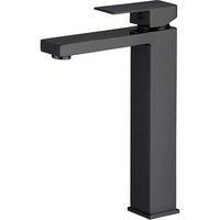 Robinet de lavabo moderne à corps carré en nickel brossé, à trou unique et à poignée unique, pour lavage des mains, du visage, hôtel, villa, toilettes, salle de bain