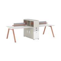 Bureau en mélamine personnel poste de travail 6 places bureau partagé moderne