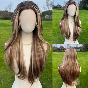 2026 Best-selling Chandelier <strong>Wig</strong> Fashion Lace Gold <strong>Brown</strong> Synthetic <strong>Wig</strong> 13*4 Japanese Silk SM9123B - Product Image 5