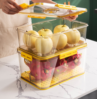 Contenants de stockage alimentaire modernes en plastique PET pour réfrigérateur avec couvercles pour légumes et fruits - Organisateur multifonctionnel pour réfrigérateur