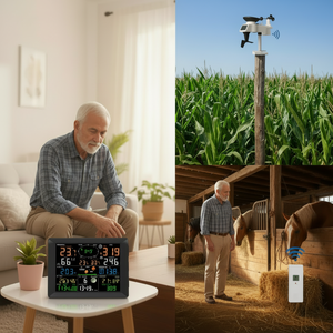 Estación Meteorológica WiFi FT0300 con Sensor Inalámbrico de Temperatura, Humedad, Pluviómetro, Anemómetro, Pronóstico del Tiempo, 8 Canales - Product Image 5