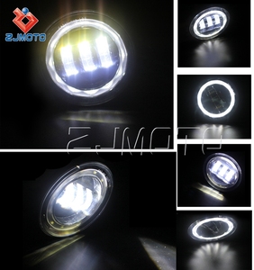 Cho <span class=keywords><strong>Harley</strong></span> Xe Máy 2 Cái <span class=keywords><strong>4.5</strong></span> Inch Led Sương Mù Nhẹ DRL Led Sương Mù Halo Vòng Không Thấm Nước 4 1/2 Phụ Trợ Đi Qua Đèn - Product Image 6