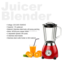Ensemble de petit-déjeuner rétro pour la cuisine : bouilloire électrique 1,8 L, grille-pain 2 tranches et mixeur avec pot en verre pour usage domestique