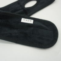 Bandeau facial noir en velours de coton pour spa, avec logo personnalisé – Offre spéciale