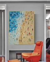 Toile à l'huile de caractère de mer, peinture à la main, décoration murale abstraite, affiche personnalisée, photos