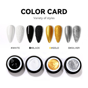 5D Three-Dimensional Relief Nail Art Gel <strong>Polish</strong> Gold/Silver/<strong>Black</strong>/White Waterproof UV Painted Glue - Product Image 3