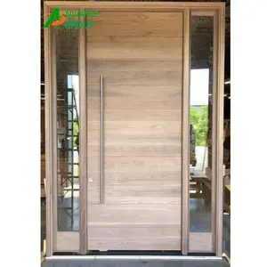 Complete Accessories High Quality Main Entry Door Modern Design Pivot Wood Doors with Sidelights