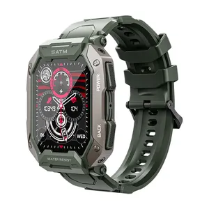 C20 PLUS jam tangan pintar pria, arloji layar 1.81 inci fungsi panggilan kebugaran luar ruangan, pelacak kesehatan gaya olahraga tahan air 1ATM