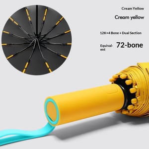 Parapluie pliant automatique robuste à 72 baleines, double usage (soleil et pluie), grand format, pour femmes et hommes - Product Image 6