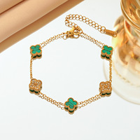 Bracelet carré mini 9 mm en acier inoxydable plaqué or avec zircon incrusté, élégant, pour femme, vente en gros