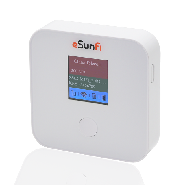 Portable 4G ESIM Dual-Band WiFi Router Easy Setup 300Mbps LAN/WAN Data Rate LCD Screen Firewall Global Travel Hotspot WEP 120