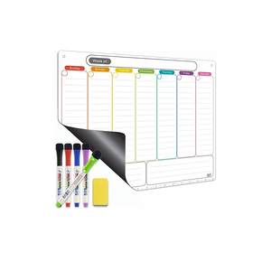 Planificador <span class=keywords><strong>mensual</strong></span> de oficina, <span class=keywords><strong>pizarra</strong></span> <span class=keywords><strong>blanca</strong></span> magnética para refrigerador, impermeable, reutilizable, de PVC/PET, con pegatinas de calendario impresas con UV, diseño personalizado fácil. - Product Image 5