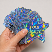 Autocollant Holographique Personnalisé Découpé sur Mesure, Motif Forêt Pin Nature Arc-en-ciel, Vinyle Imperméable et Résistant aux Rayures pour Équipement de Camping