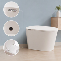 WC intelligent avec réservoir intégré, siège chauffant, chasse d'eau automatique après utilisation, prévention du reflux, anti-siphon, lumière nocturne, IPX4