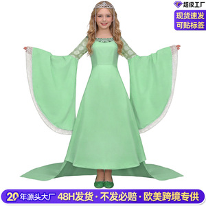 Costume de princesse elfe Arwen, robe verte claire avec traîne, pour femme adulte, Halloween, Le Seigneur des Anneaux, robe de cosplay - Product Image 2