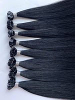Extensions de cheveux naturels doublement étirés, qualité Remy supérieure, pointe plate # Attache Micro-Link Teintable Toutes Couleurs - Fournisseur Populaire