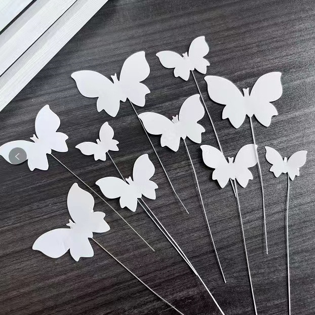 Farfalla Tridimensionale Filo 10 pezzi (Bianco)