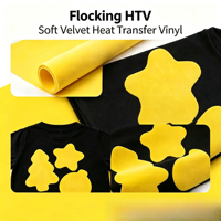 Vinyle thermocollant floqué haute densité (HTV) en rouleau – Film floqué confortable pour vêtements de sport, décalcomanies à presser à chaud Renlitong