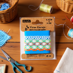 Nastri in Pizzo Ilan 4,5Cm X 0,5M Bianco Arancione Materiali per Artigianato - Product Image 2