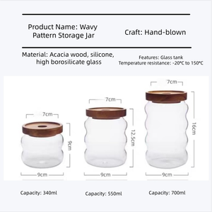 Frasco Hermético de Vidrio Borosilicato Hecho a Mano Estilo Japonés, Tapa de Silicona y Madera de Acacia, Apto para Vapor, Portátil, Gran Capacidad, para Almacenamiento de Alimentos - Product Image 6
