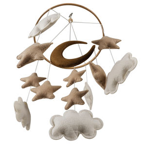 Mobile bébé en bois et feutre, ciel nocturne, lune et étoiles, pour berceau, accessoires de fête prénatale, style bohème nordique - Product Image 5