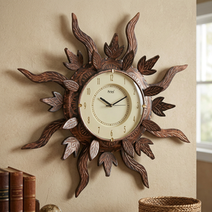 Reloj de Pared Modelo Sol de Madera de Mango, Hecho a Mano, Decorativo, para Sala de Estar, Oficina en Casa y Decoración de Paredes Interiores - Product Image 5