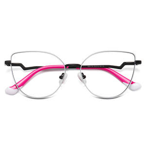 1 paire de <span class=keywords><strong>lunettes</strong></span> à charnière en métal bleu, nouvelle <span class=keywords><strong>tendance</strong></span> printemps <span class=keywords><strong>2022</strong></span>, cadre optique de couleur bonbon, Anti lumière bleue - Product Image 5