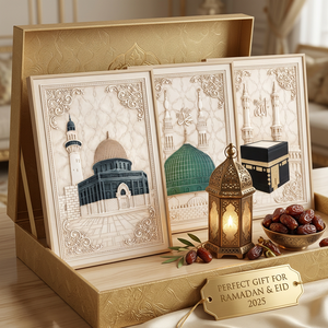 Décoration Murale Islamique 3D de Luxe en Relief : Kaaba, Masjid Nabawi, Mosquée Al-Aqsa – Cadre pour Ramadan, Aïd, Cadeau pour la Maison Musulmane - Product Image 2