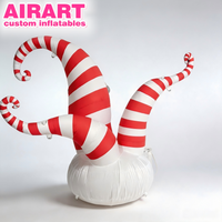 Arbre gonflable en forme de canne à sucre de 3 m (10 pi) de haut, qualité commerciale, pour décoration d'entrée de centre commercial de Noël, arbre gonflable personnalisé en forme de bonbons