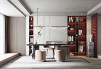Bibliothèque modulaire en MDF moderne entièrement personnalisable avec des étagères réglables pour la maison, le bureau, le salon, l'appartement, l'hôpital