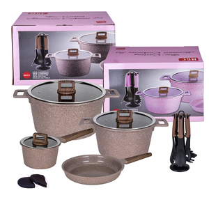 MGC Ensemble de casseroles antiadhésives en granit 13 pièces <span class=keywords><strong>pour</strong></span> la maison - Product Image 2
