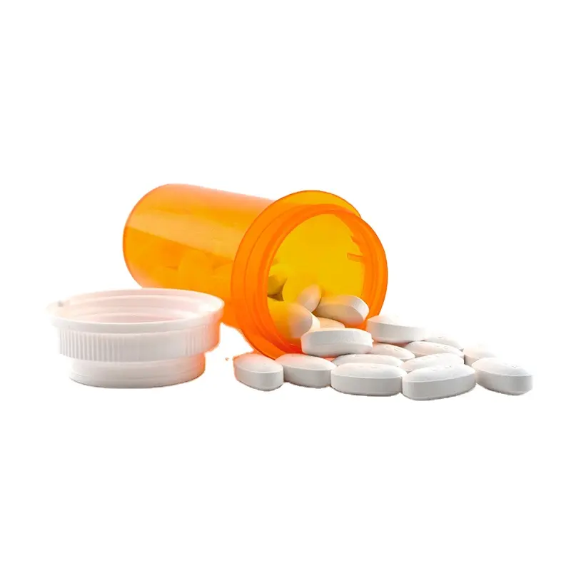 Orange PP Reversible Caps Plastic Medicine Prescription Vials Containers Eyelash Packaging Pill Bottle