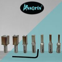 Assortiment de têtes de poinçonnage rotatives à queue MT2, amovibles, non revêtues, avec 7 poinçons carrés HSS (3mm-12mm) en acier, garantie 3 ans