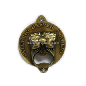 Ретро изготовленный на заказ логотип в виде головы животного зубы настенный открывалка для бутылок Персонализированные гризли с рисунком головы медведя открывалки - Product Image 5