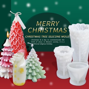 Moule à bougie en forme de sapin de Noël 3D - Grand moule en silicone de qualité alimentaire pour la fabrication artisanale de bougies parfumées - Product Image 1