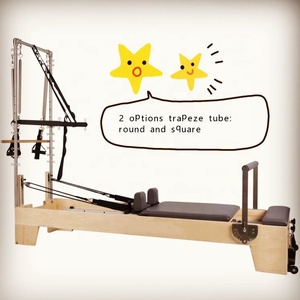 Máquina reformadora de <span class=keywords><strong>Pilates</strong></span> de madera de arce blanco con medio trapecio utilizada en <span class=keywords><strong>Pilates</strong></span> Studio Body <span class=keywords><strong>Reformer</strong></span> <span class=keywords><strong>Pilates</strong></span> con torre - Product Image 1
