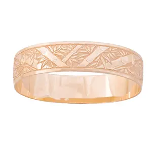 Customized 18k Rose Gold Plated Bamboo Hawaiian Style <strong>Engraving</strong> <strong>Bangle</strong> for Women - Product Image 1